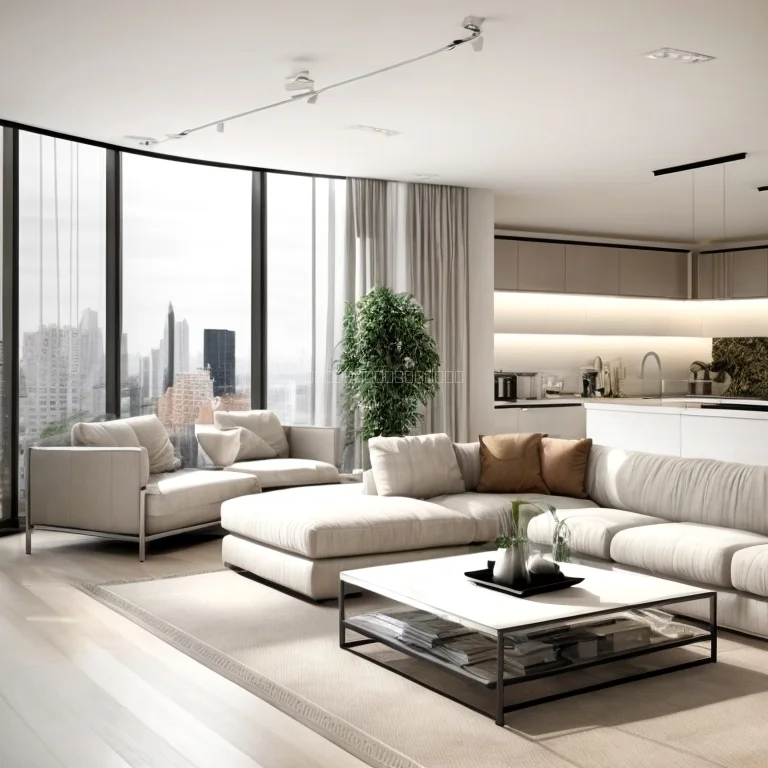 Spacious luxury apartment interior